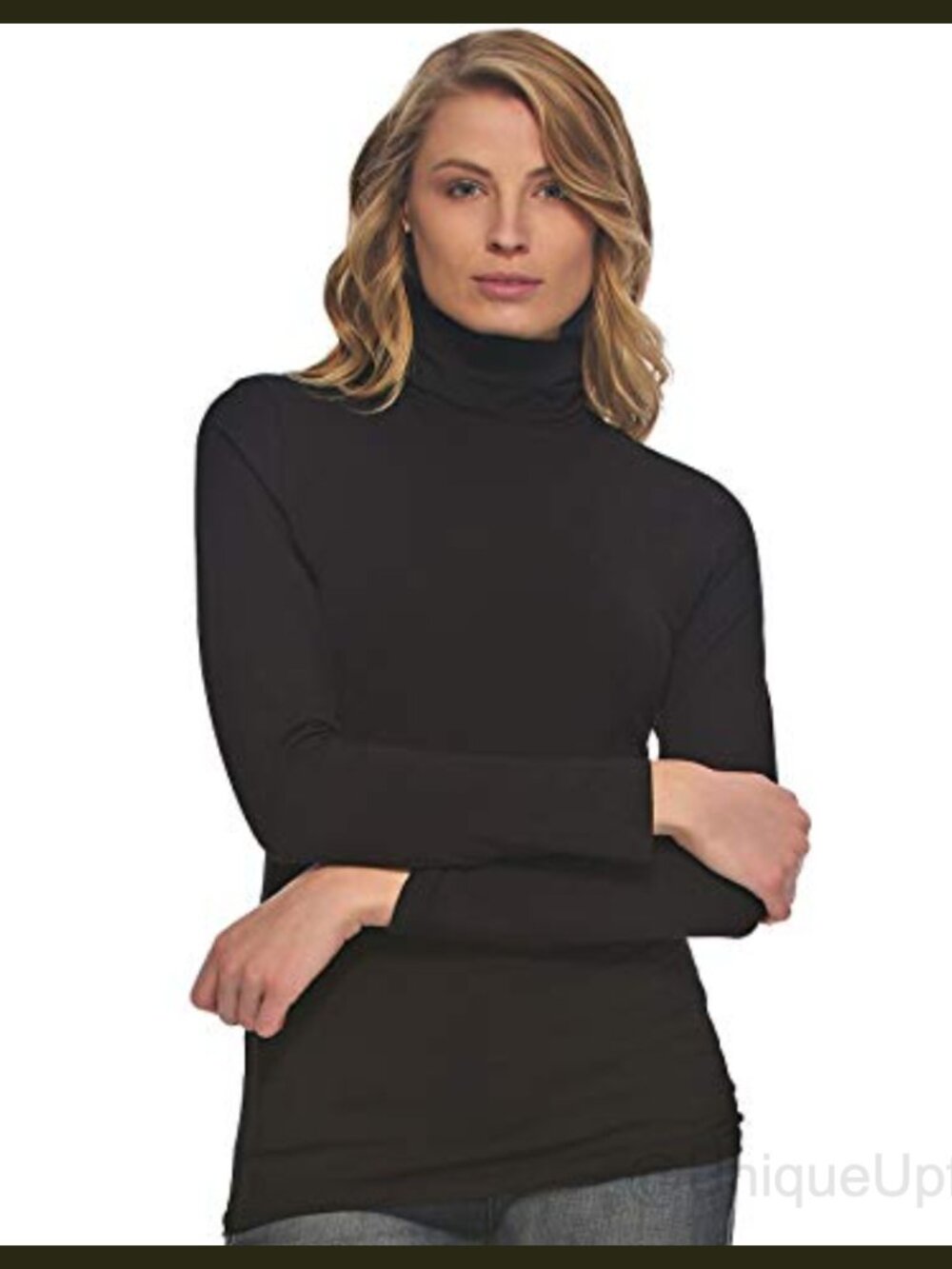 Cotton Modal Turtleneck Long Sleeve Top Pullover Sweater